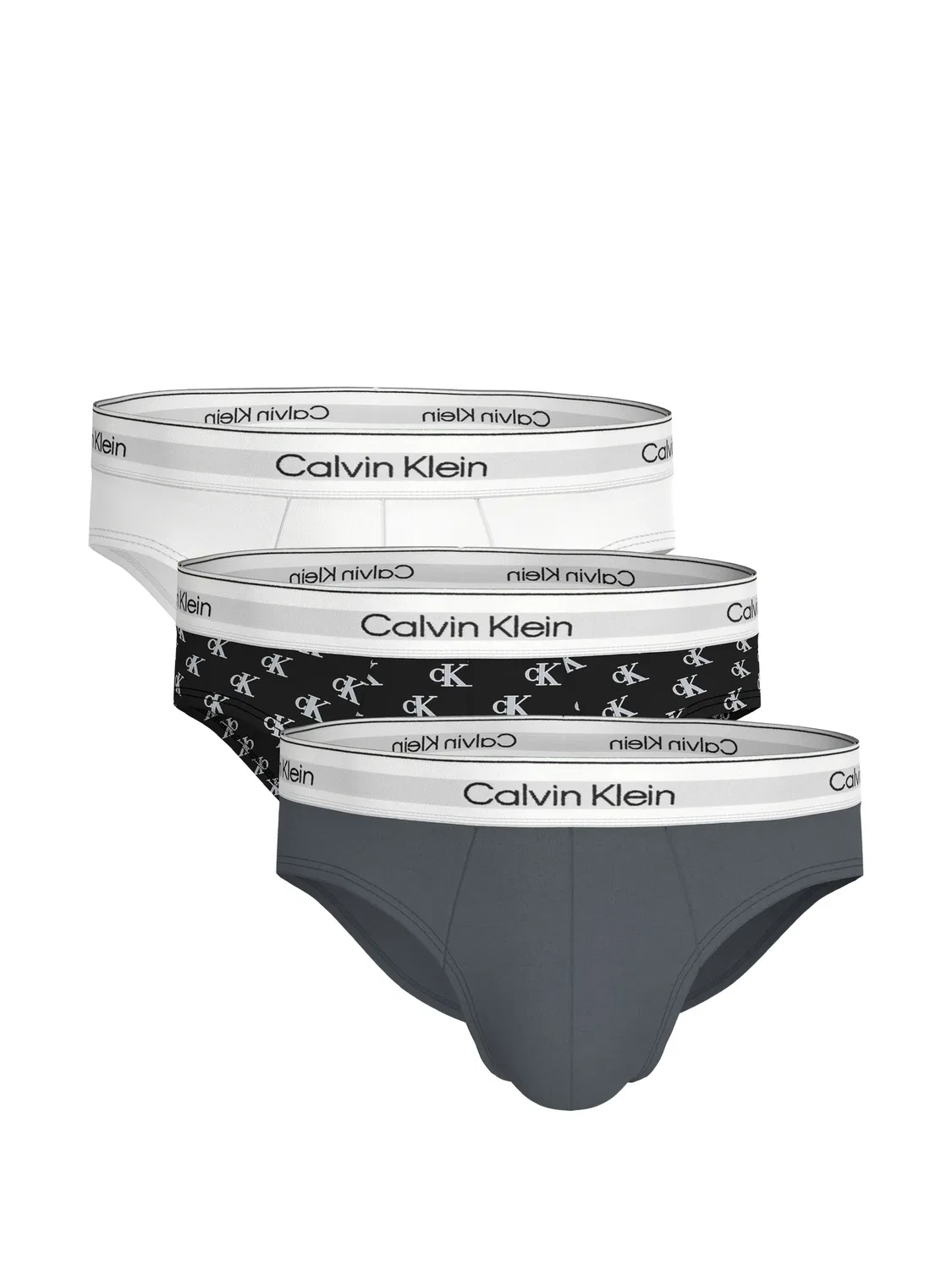 Набор трусов-брифов с логотипом, белые Calvin Klein, белый