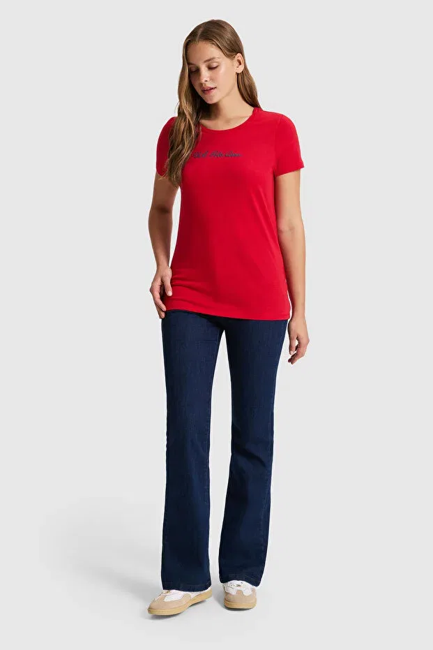 Женская футболка с коротким рукавом U.S. Polo Assn., Red — фото 4