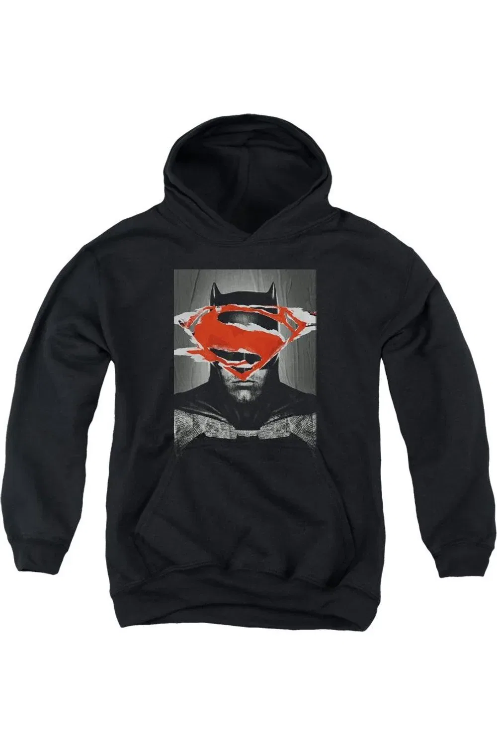 Детское худи для мальчиков с принтом Batman V Superman Batman Poster Gildan, черный
