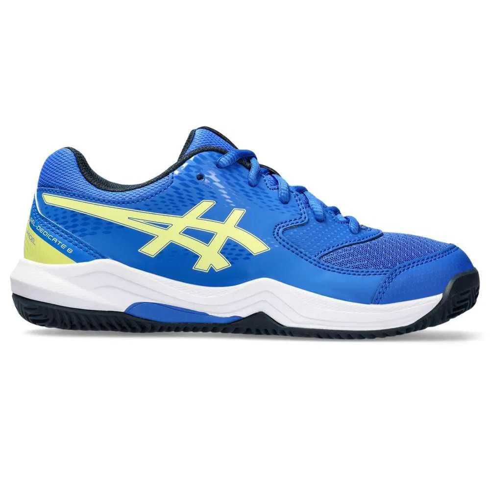 Детские кроссовки для мальчиков с поддержкой Gel Dedicated 8 Padel Gs ASICS, Illusion Blue Glow Yellow