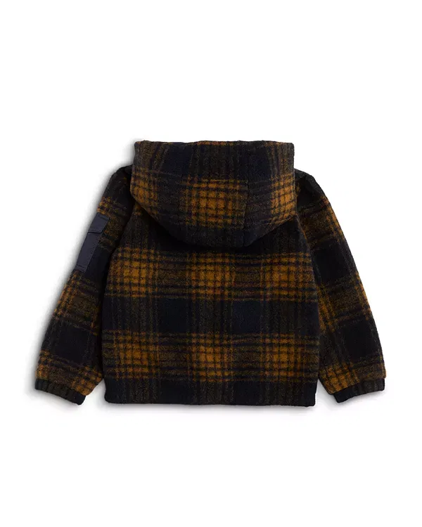 Детская куртка для мальчиков с капюшоном Aubrac Plaid Moncler, темно-синий — фото 2