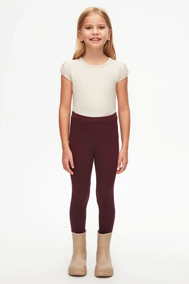 Детские леггинсы для девочек однотонные Cherry Rotten Girls' Full Length Solid Basic Lovetti, Cherry Bruise