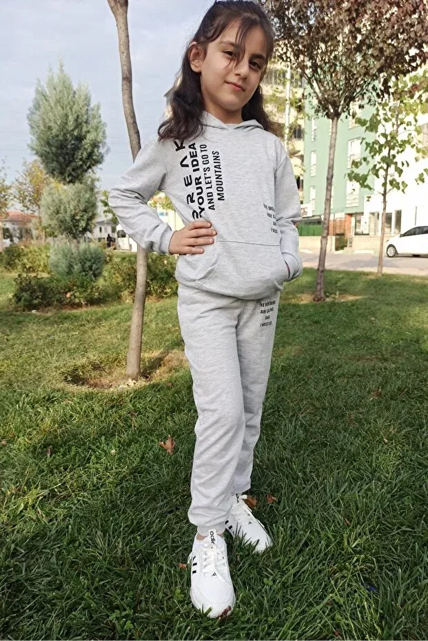 Детский спортивный костюм с принтом Dubi Baby, Gray
