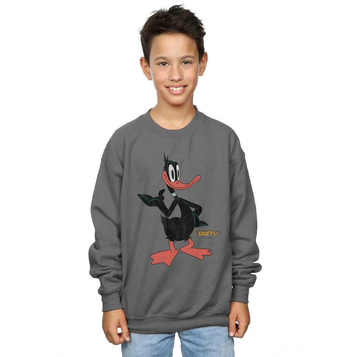 Свитшот с принтом Daffy Duck Looney Tunes, Charcoal