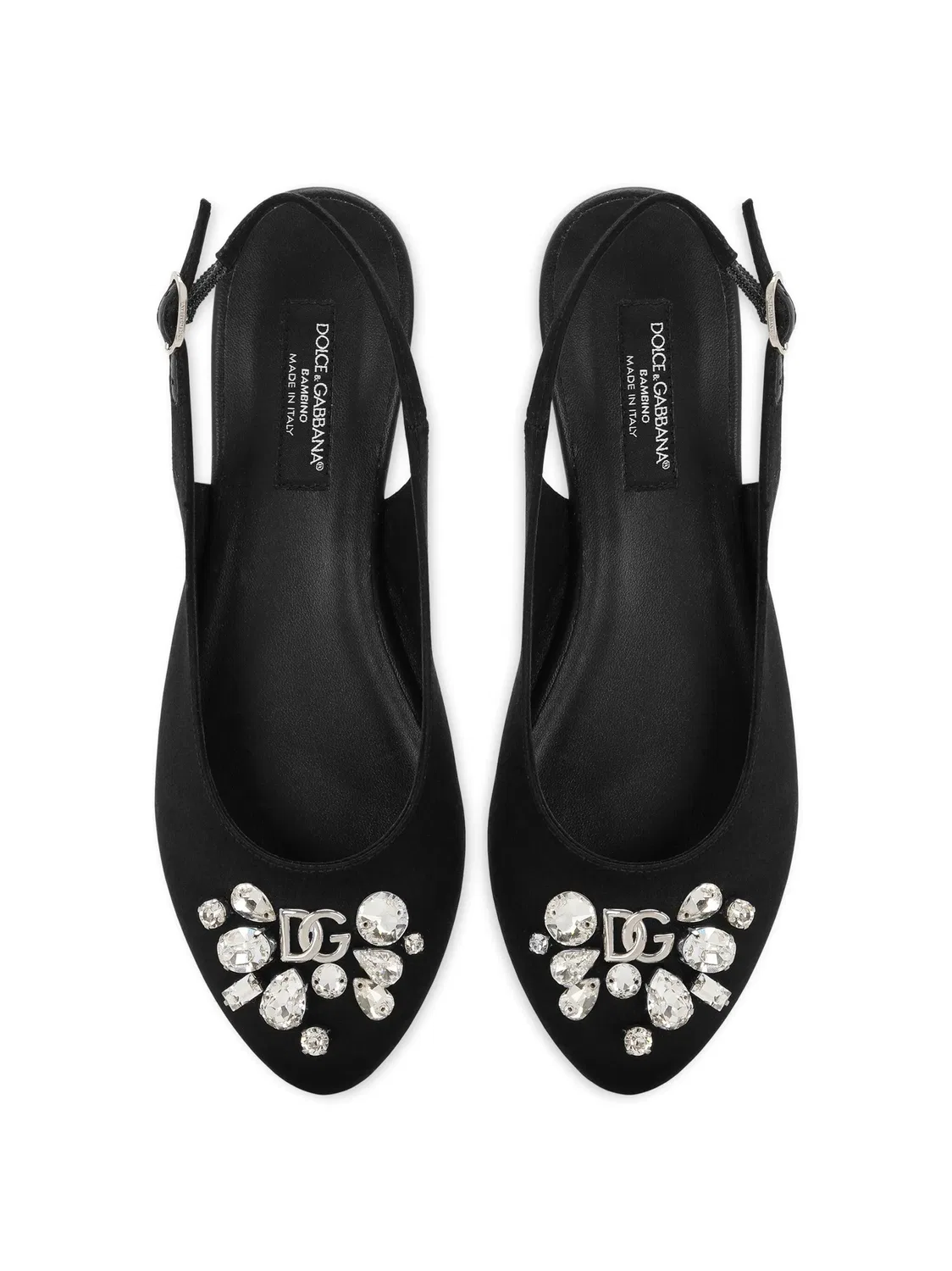 Балетки-слингбэки с кристаллами Dolce & Gabbana, черный — фото 2