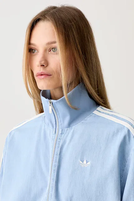 Джинсовая толстовка на молнии свободный крой Adidas Originals, синий — фото 4
