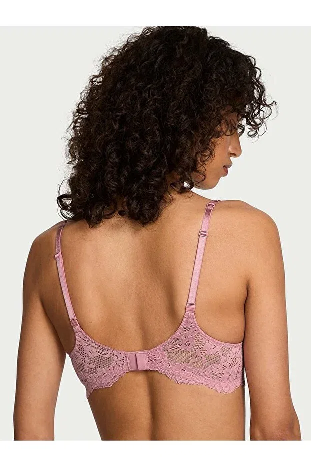 Женский бюстгальтер-пуш-ап с кружевом Twinkle lace classic push-up demi bra Victoria'S Secret, Light Lilac — фото 2