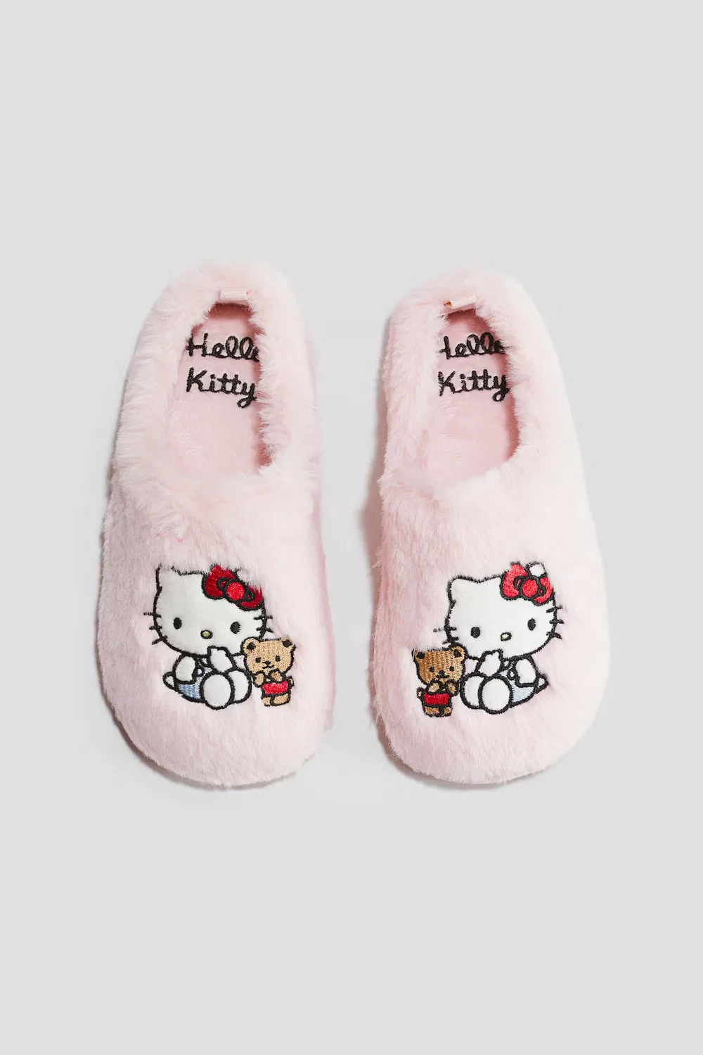Тапочки из плюшевого флиса с вышивкой H&M, Blassrosa/Hello Kitty