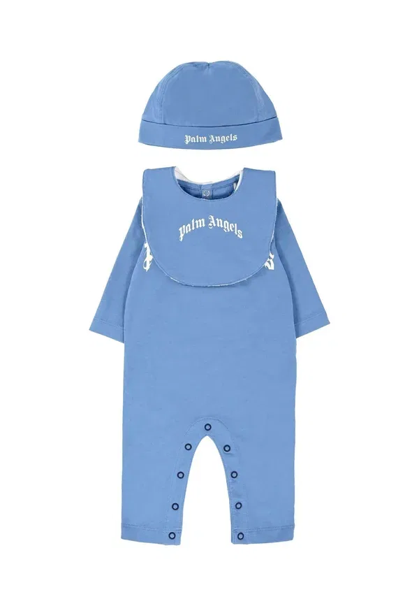 Комплект из боди и ползунков с принтом Set Tutine Palm Angels, Light Blue, светло-голубой