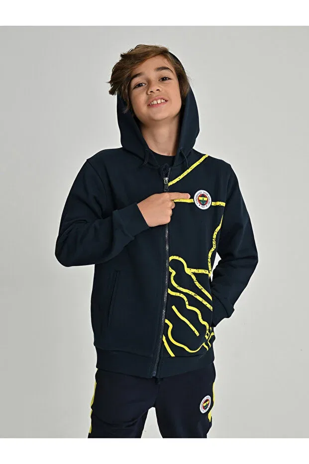 Детское худи для девочек с принтом Tribun All Over Print Sweat Fenerium, Fb Laci New — фото 4