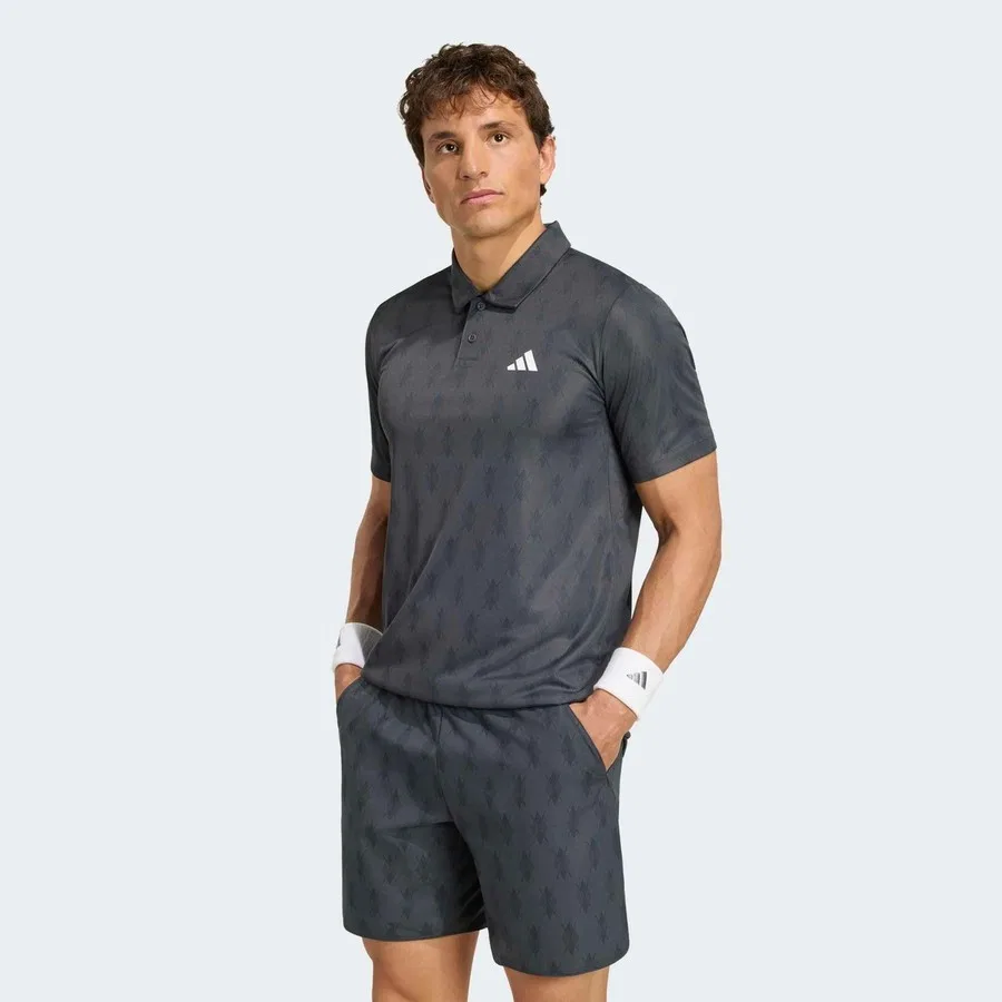 Мужское поло с принтом Club Tennis Climacool Graphic adidas, Черный