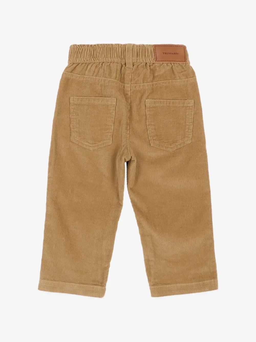 Вельветовые хлопковые брюки Trussardi Junior, бежевый — фото 2
