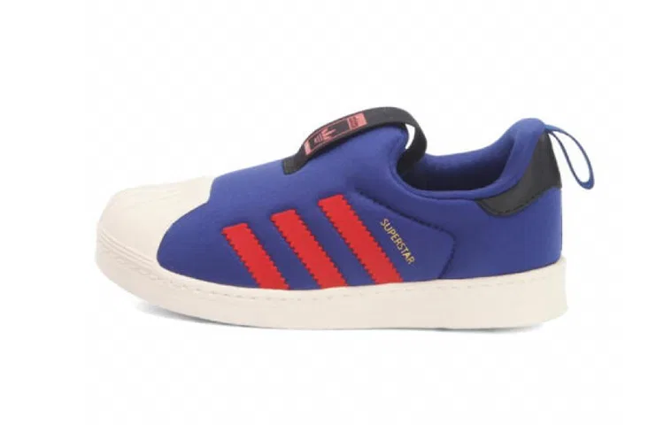 Детские кроссовки для малышей с классическим мысом Superstar Collection 360 I Adidas Originals, Blue Red — фото 3