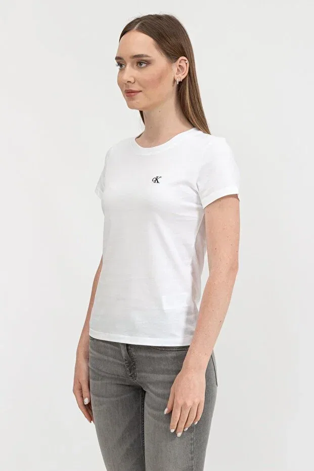 Женская хлопковая футболка Calvin Klein, White — фото 4