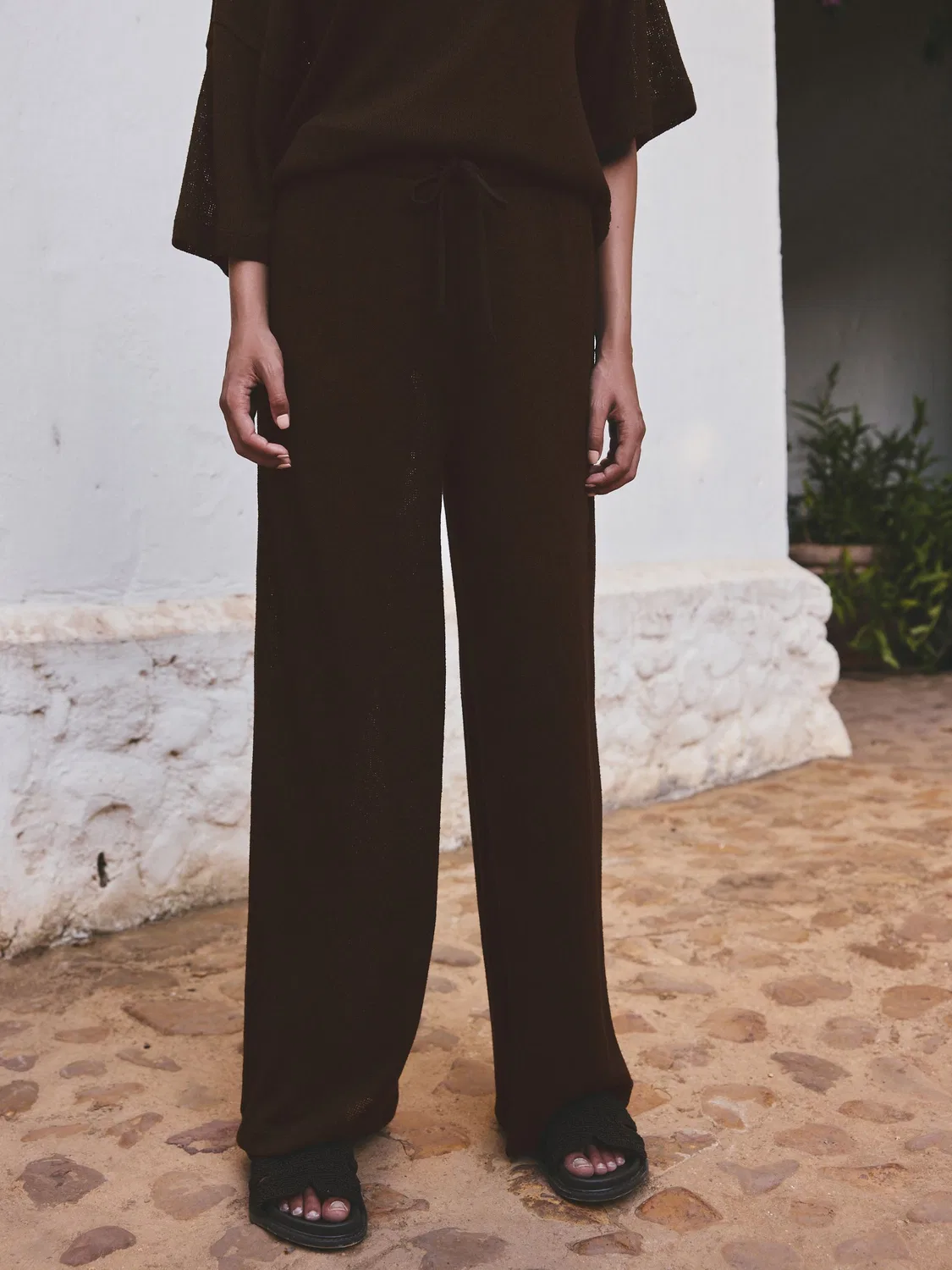 Брюки широкие вязаные Chocolate Brown Next — фото 3