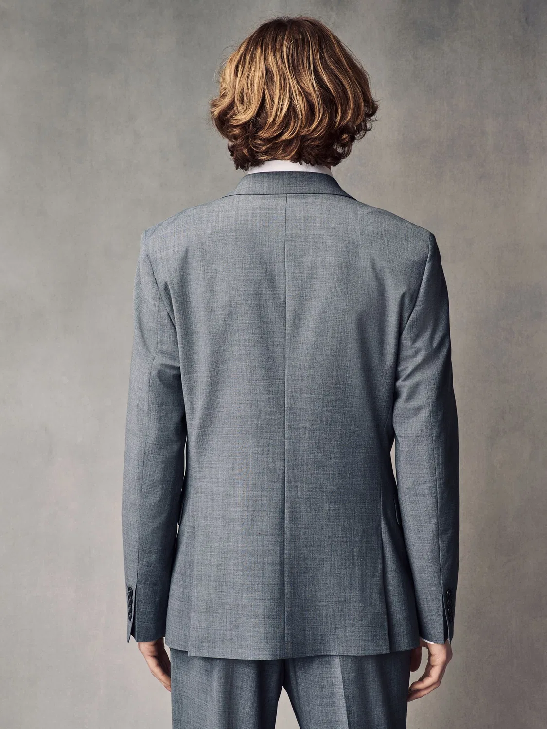 Пиджак Slim Fit Wool Blend Motionflex Next, серый — фото 4