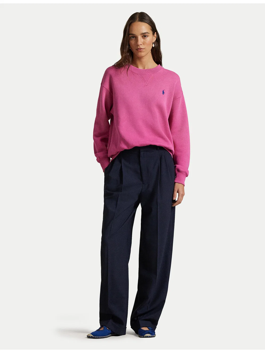 Женский свитшот свободного кроя Polo Ralph Lauren, розовый — фото 2