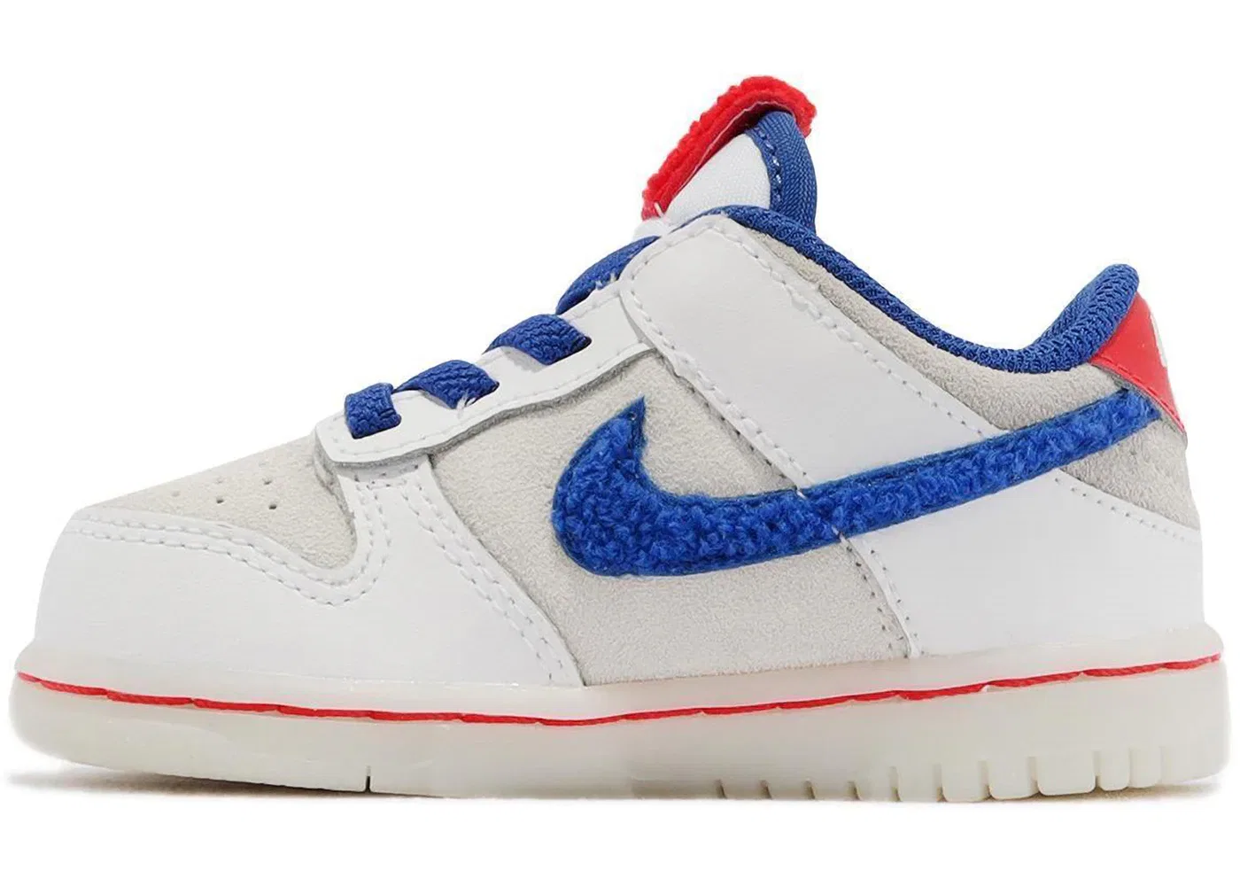 Детские кроссовки Lifestyle Nike Dunk Low, White/Crimson/Varsity Royal/Sail — фото 2