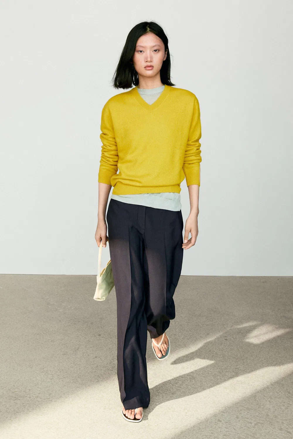 Брюки Massimo Dutti, свободные, прямого кроя, темно-синие
