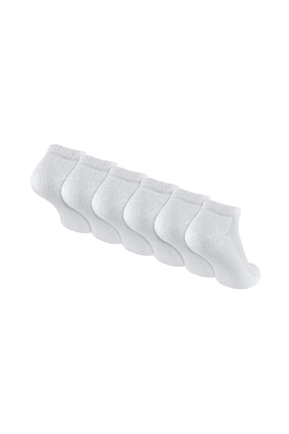 Комплект из 6 пар белых носков-невидимок из бамбука Sock Snob, White