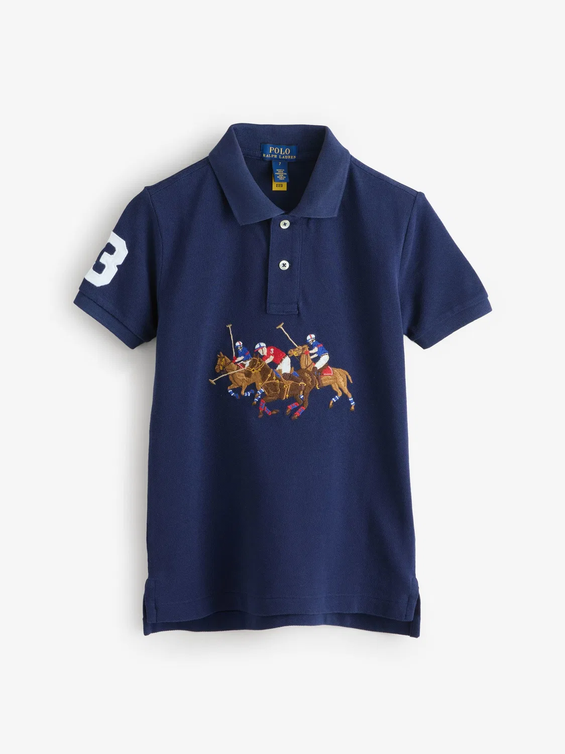 Поло для мальчиков с вышивкой Pony Polo Ralph Lauren, синий