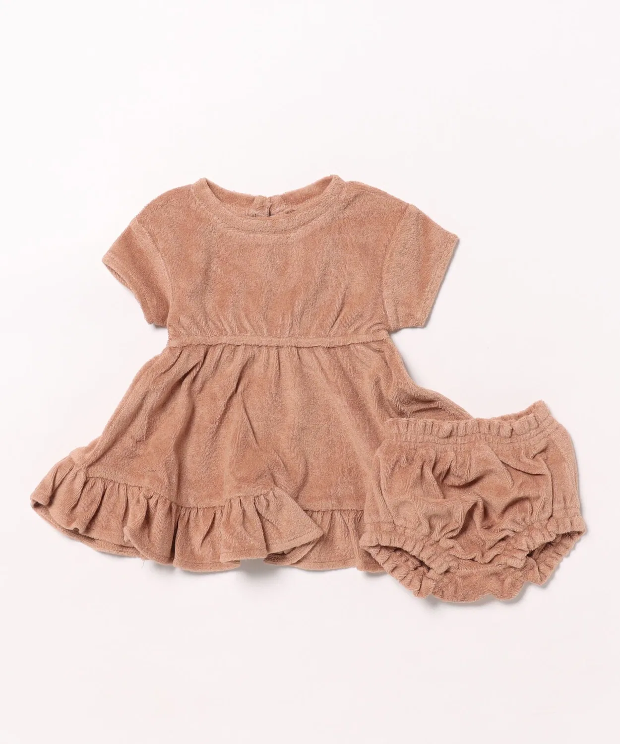 Детский комплект из платья и шорт из органического хлопка Terry Dress Set Quincy Mae, Brown