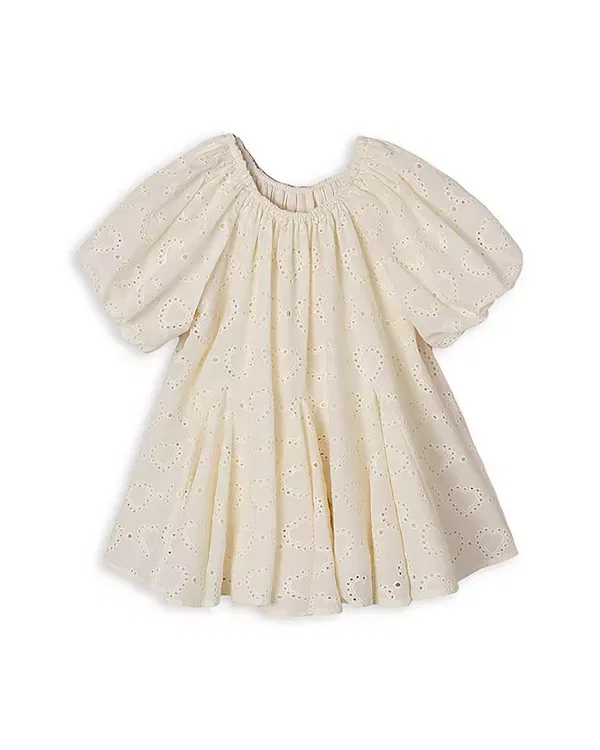 Детское платье для девочек с вышивкой Noralee Maia Heart Eyelet Rylee + Cru, Ivory
