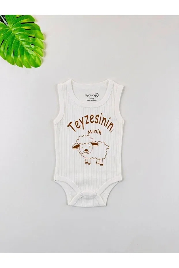 Детское боди для новорожденных хлопковое Aunt's Little Lamb Efu Baby, White