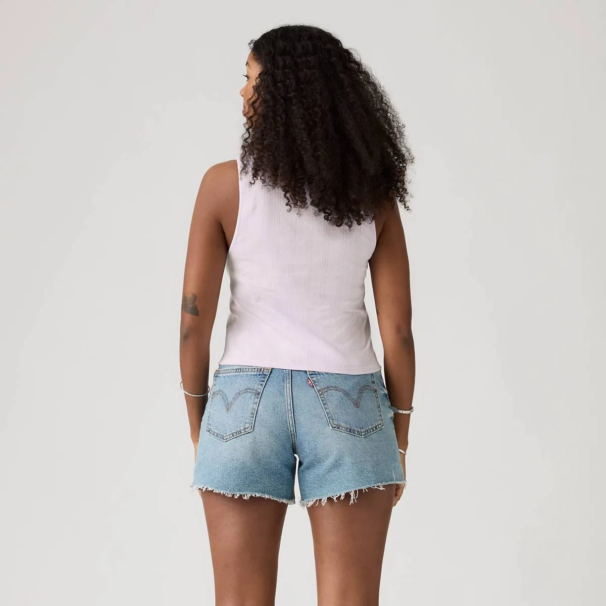 Топ из кружева с ажурной отделкой из сухих материалов Levi's, Lavender Blue - Blue — фото 4