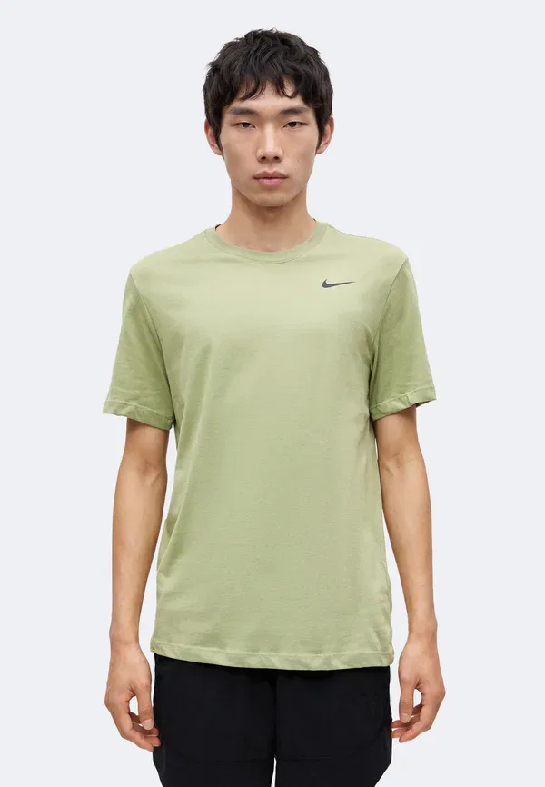 Футболка дышащая Df Crew Solid Nike Performance, Dusty Olive/Black, черный/оливковый