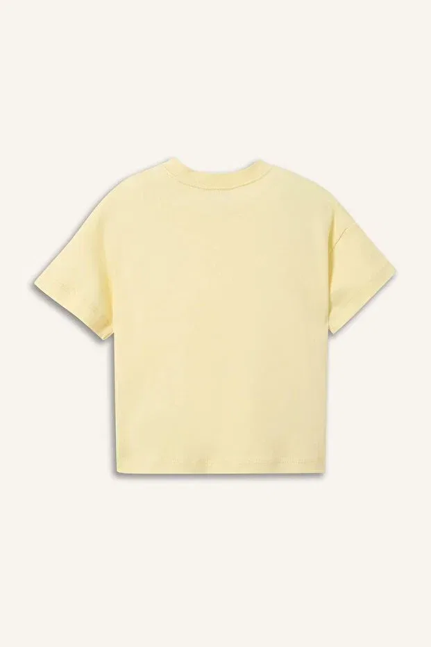 Детская футболка хлопковая Regular fit Defacto, Yellow Yl273 — фото 3