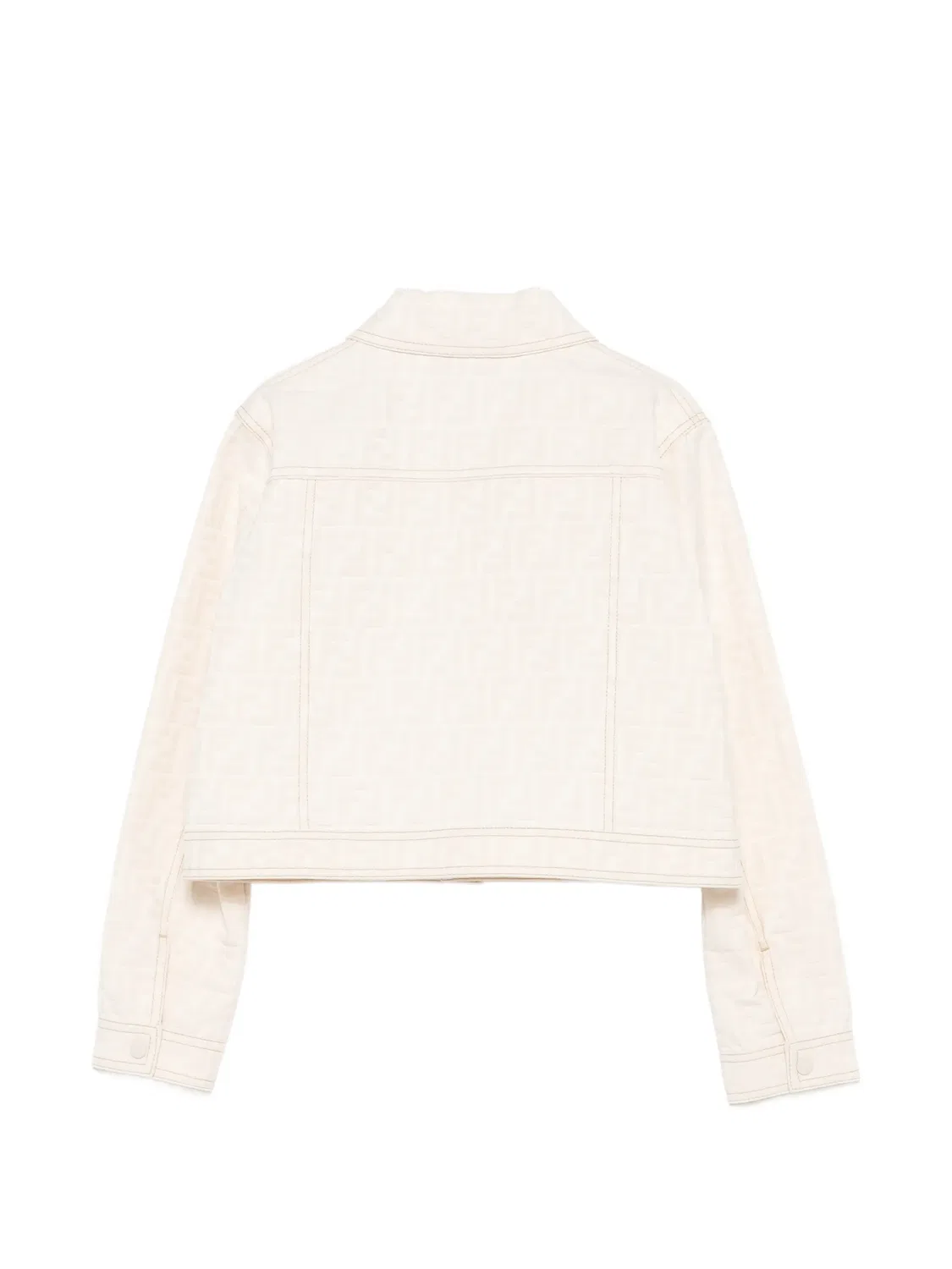 Джинсовая куртка с логотипом FF Fendi Kids, нейтральные цвета — фото 2