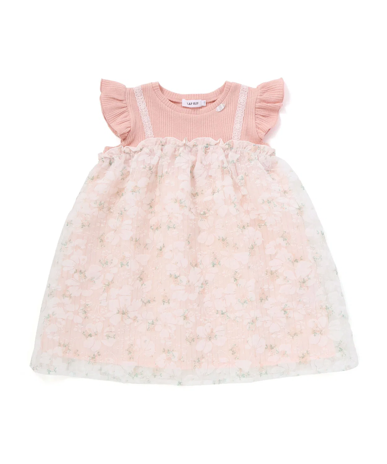 Детское платье для девочек с принтом Hibiscus All-Over Bisque Dress SLAP SLIP, Pink