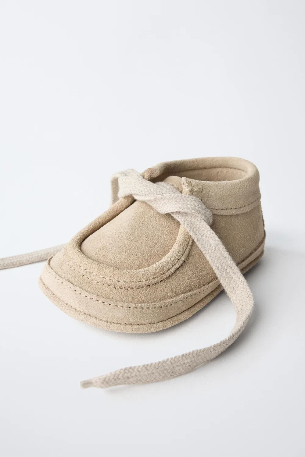 Кожаные туфли с эффектом босой ноги ZARA, Sand Brown — фото 3