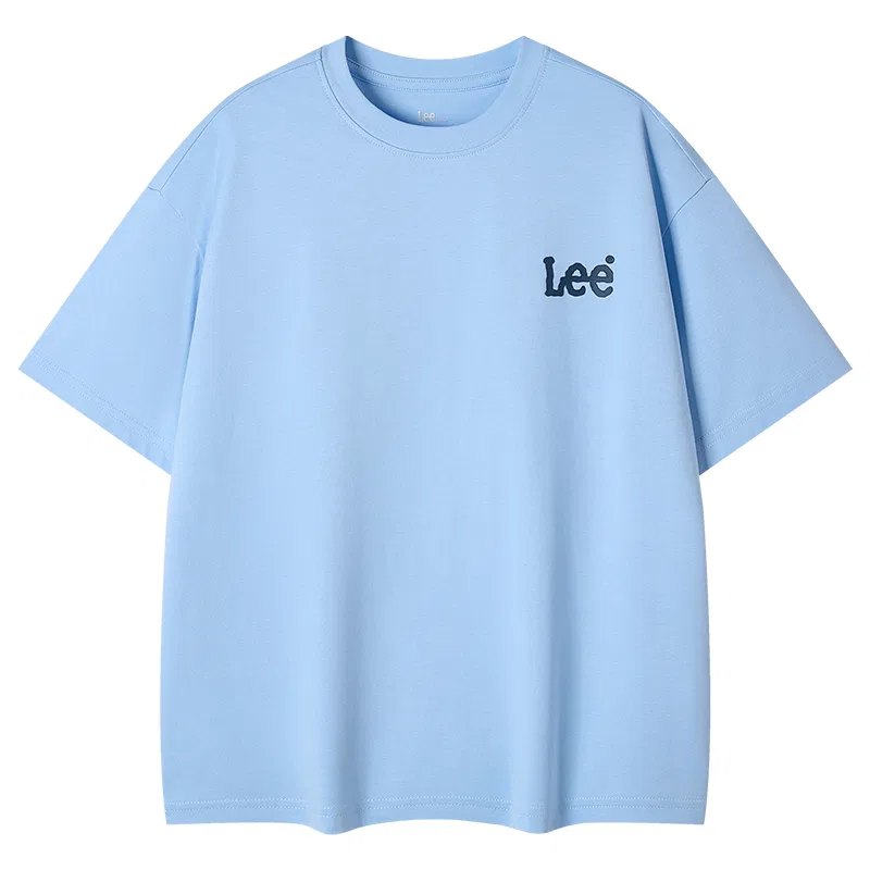 Детская футболка с круглым вырезом и принтом Lee, Sky Blue