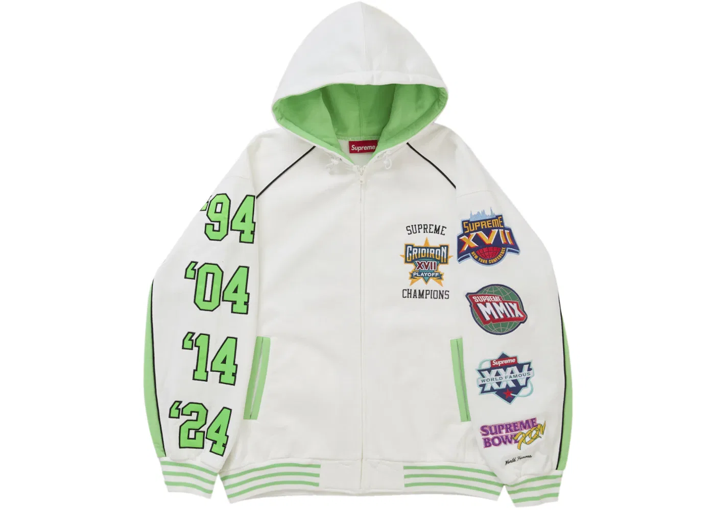 Мужская худи с застежкой-молнией Playoffs Supreme, White