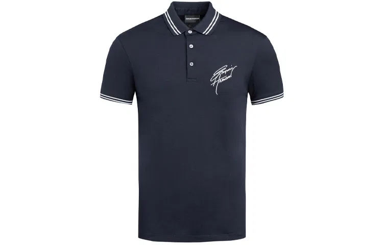 Мужское поло с коротким рукавом EMPORIO ARMANI, Dark Blue