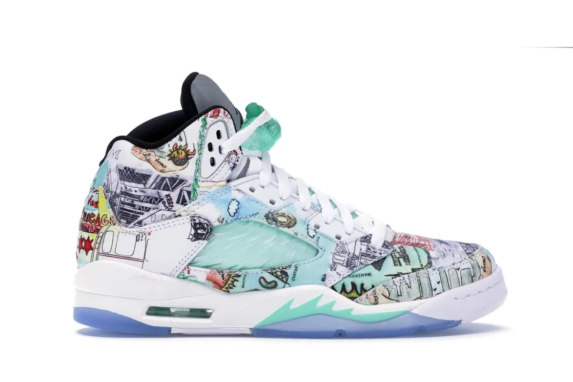 Детские кроссовки Lifestyle с рисунками Jordan 5 Retro Wings, Multi-Color