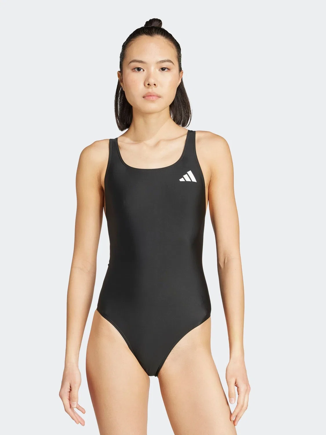 Купальник слитный V-back adidas, черный