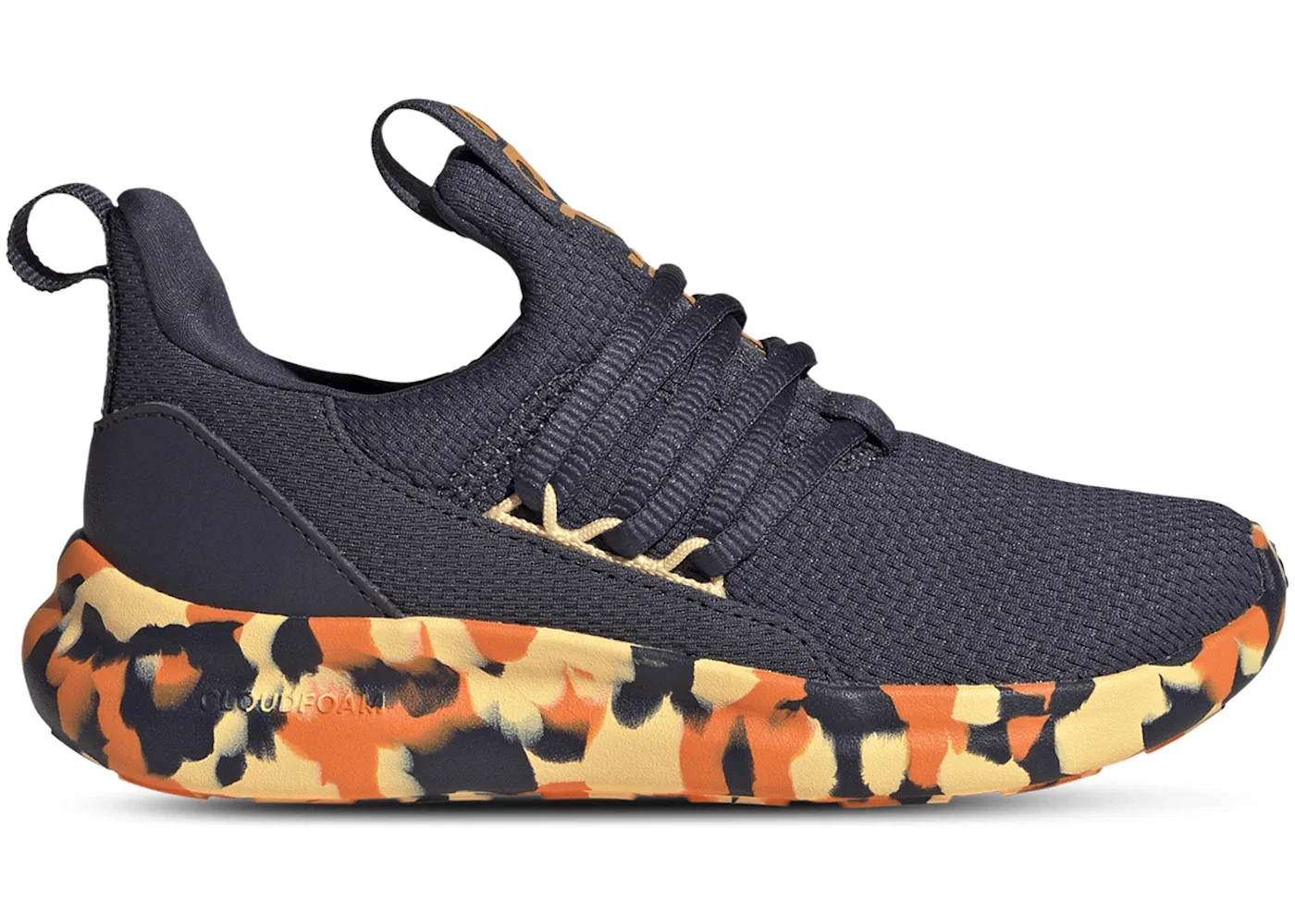 Детские кроссовки с закрытой шнуровкой Adidas Lite Racer Adapt 7.0, Shadow Navy Ice Tangerine Pure Orange