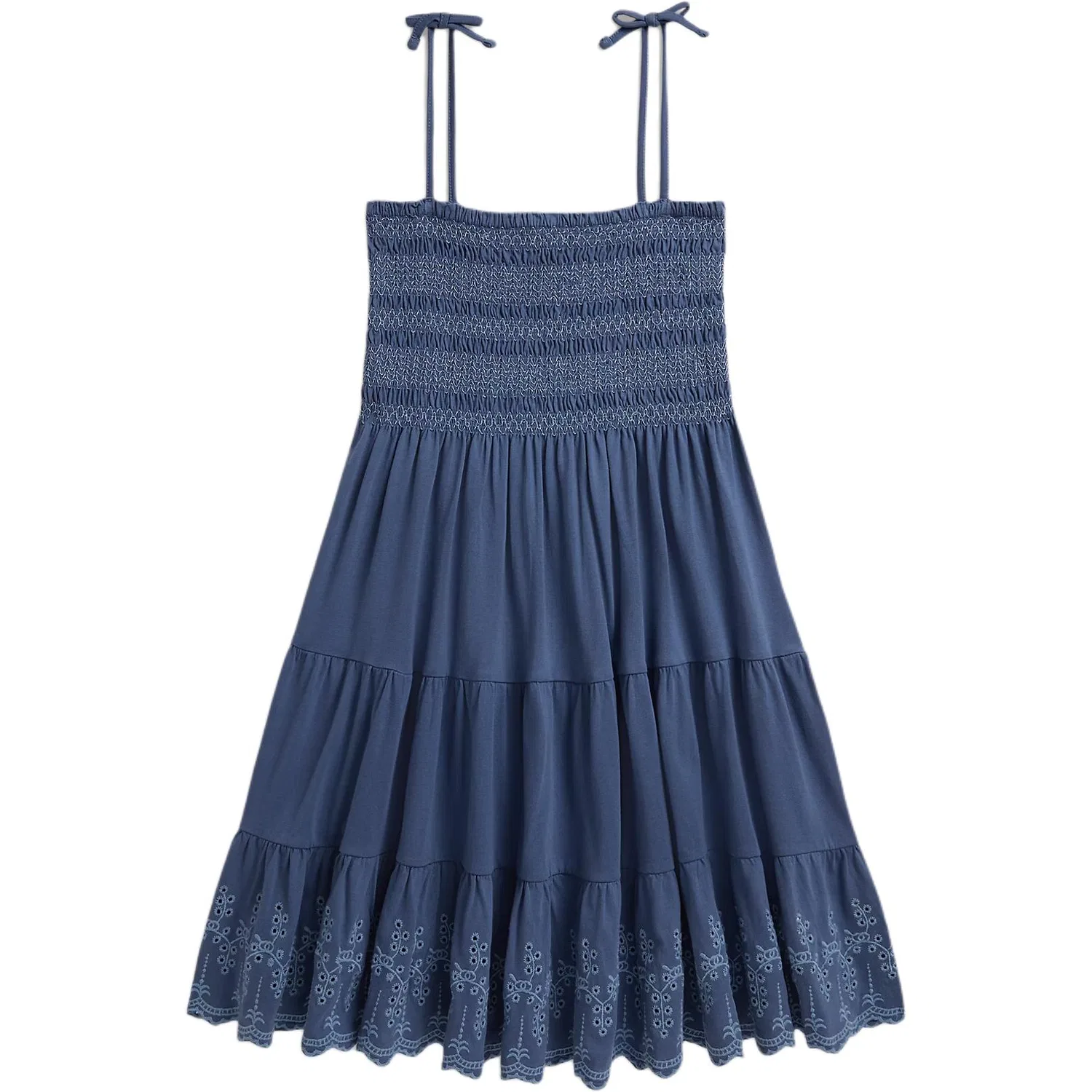 Детское платье с квадратным вырезом и короткой юбкой Polo Ralph Lauren, Blue
