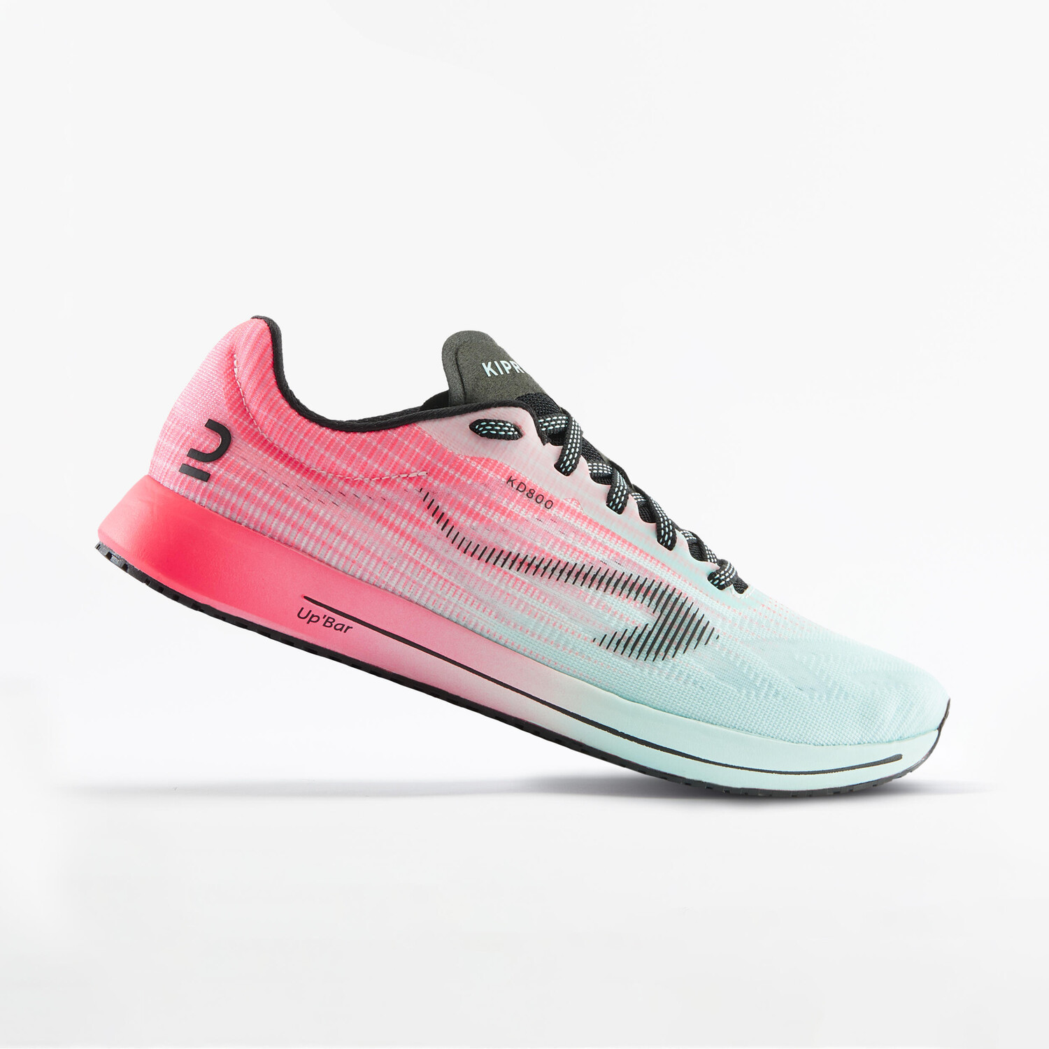 

Кроссовки Kiprun KD 800 женские зеленый/розовый, пастельный мятно-серый/неоново-розовый