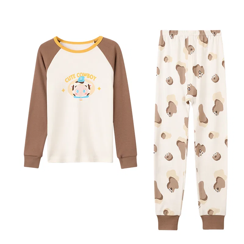 Детский комплект нижнего белья хлопковый Red bean, Light Cloud White + Oatmeal Card