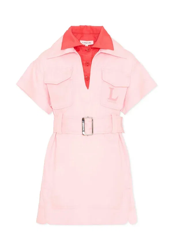 Платье-рубашка с поясом, Lyocell, Vestiti, Lanvin, Pink, розовый
