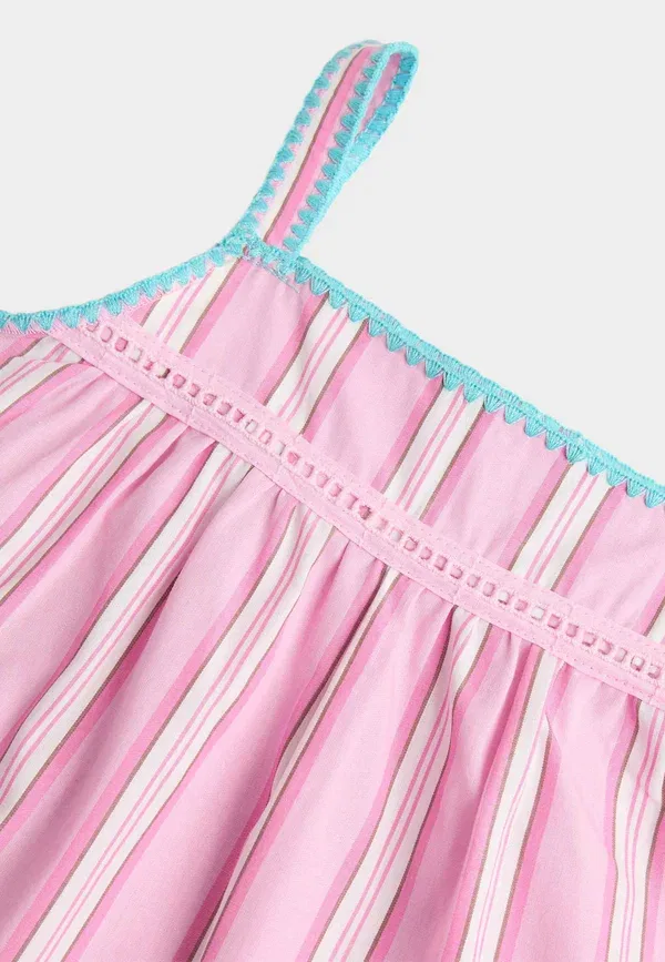 Комплект пижамы из хлопка Cami striped set Marks & Spencer, pink mix, розовый — фото 2