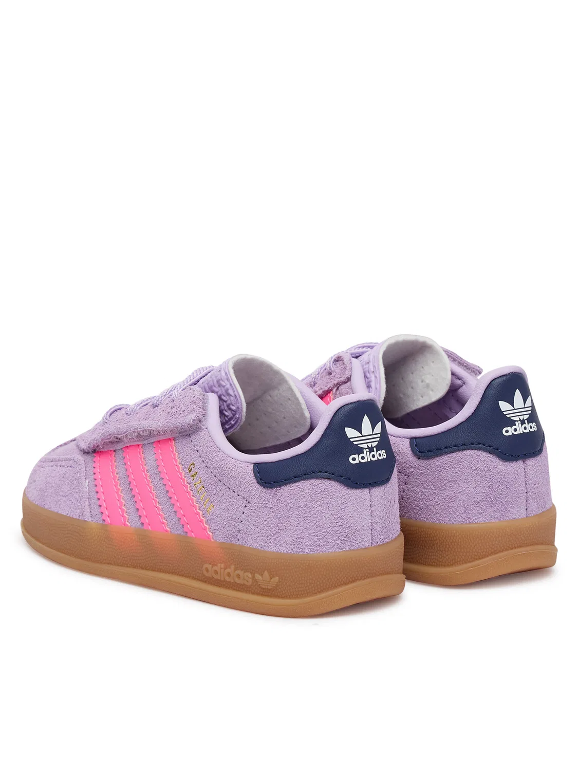 Кроссовки для девочки Gazelle Indoor Comfort Closure Elastic Lace Adidas, фиолетовый — фото 3