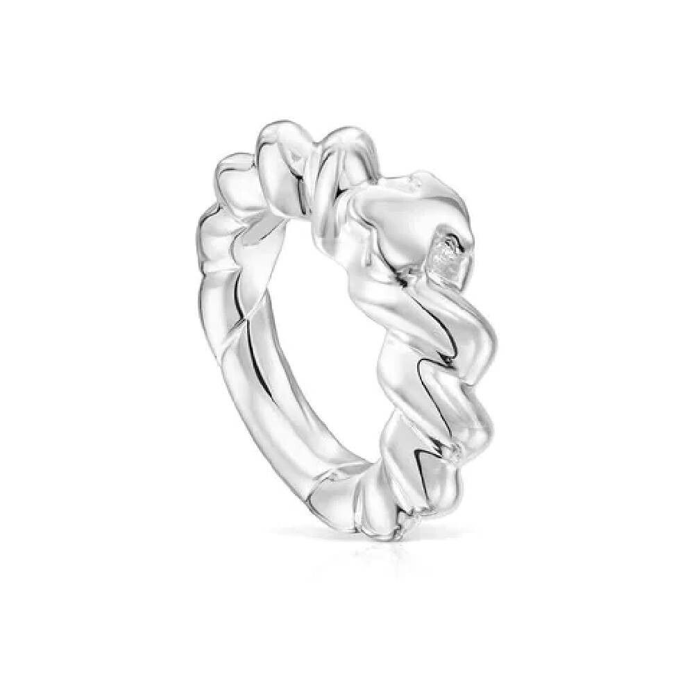 

Кольцо Tous Twisted Braided Bear Motif, серебро