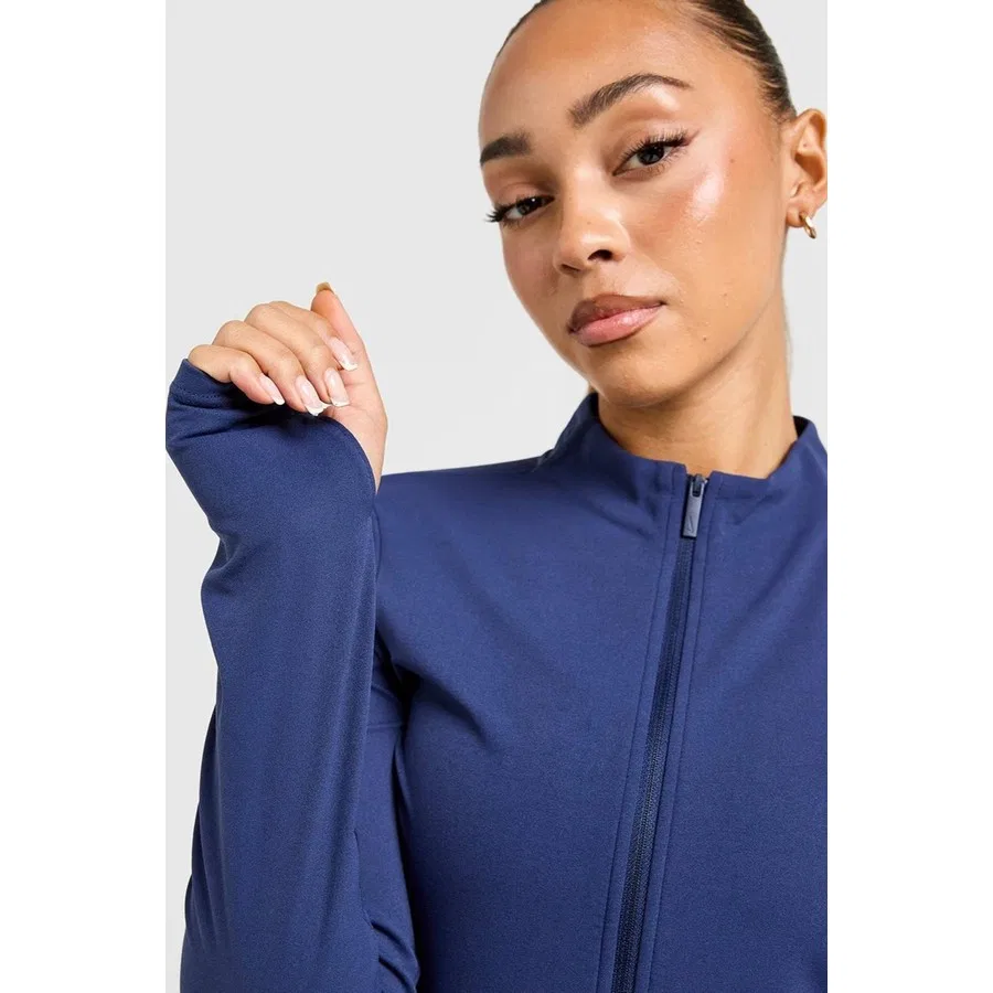 Женский свитшот с длинным рукавом Nike Zenvy Dri-Fit Full-Zip, Темно-синий — фото 3