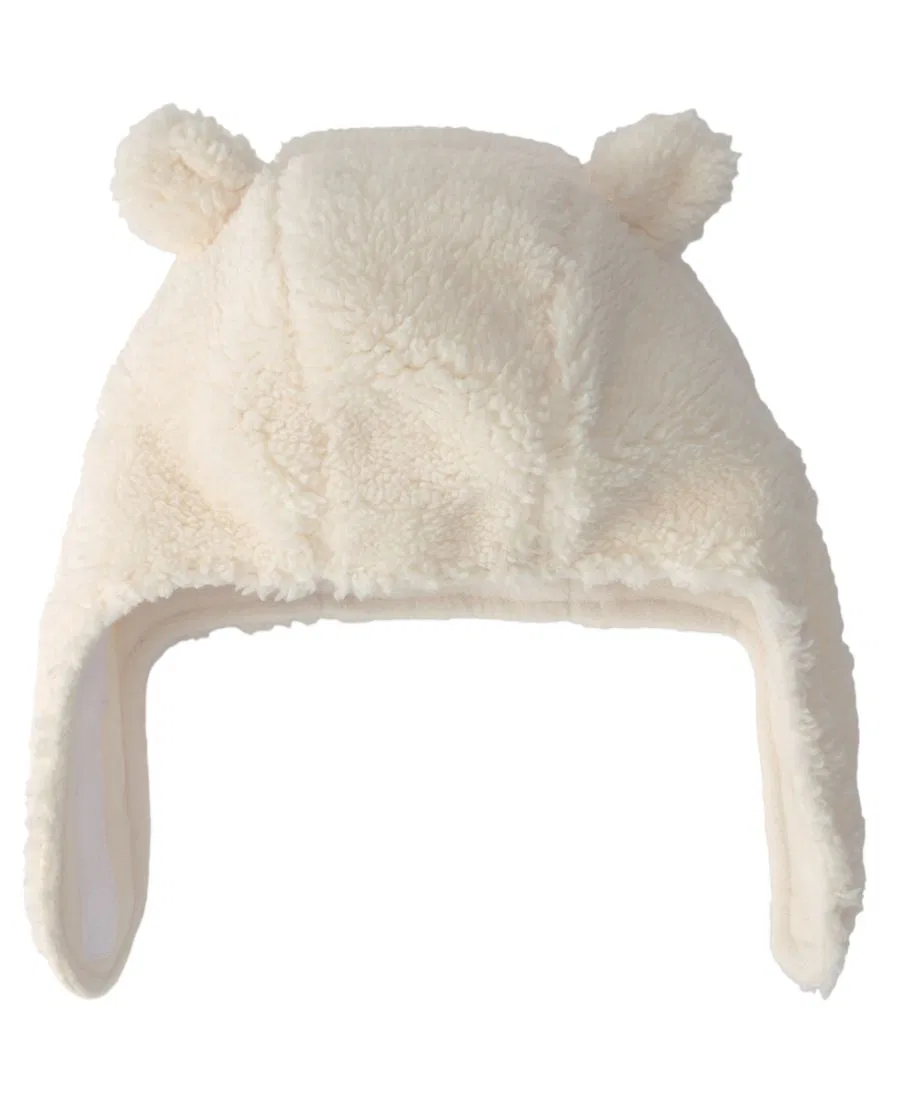 Комплект из шапки и варежек с ушками мишки Teddy Fleece Carter's, White — фото 2