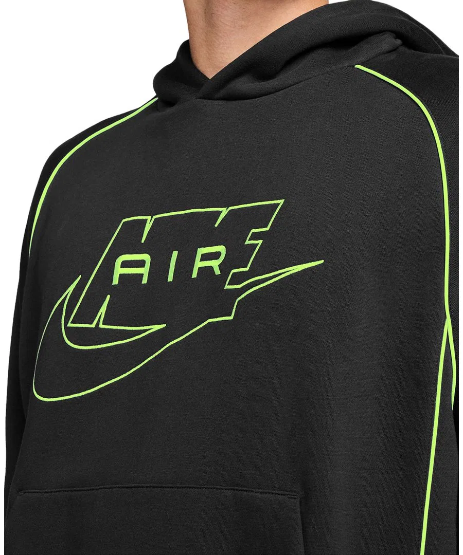 Худи Nike Air с капюшоном свободного кроя, Black/Volt — фото 2